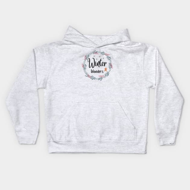 Winter Wonders Kids Hoodie by Simple D.